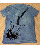 John Varvatos Star USA Men&#39;s Stone Wash Blue Broken Guitar Graphic T-Shi... - $56.10 CAD