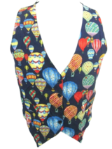SADDLE RIVER Womens vest Medium vintage 1990s Hot Air Balloon Festival colorful - £18.19 GBP