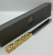 Katy Briscoe Knife - 24k Gold Plated Handle - Home Collection New In Box 11&quot; - £60.77 GBP