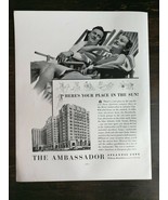Vintage 1936 Hotel Ambassador in Atlantic City Full Page Original Ad 122 - £5.22 GBP