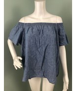 NWT Women&#39;s Joie Chambray &quot;Amesti B&quot; Off-the-Shoulder Top Blouse Sz Medium - £40.25 GBP