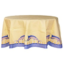 Betsy Drake Blue Marlin  68 Inch Round Tablecloth - £71.21 GBP