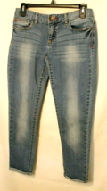 TOMMY HILFIGER JEANS SIZE 2R LIGHT BLUE CROPPED ANKLE SKINNY ROLLED CUFF... - £14.48 GBP
