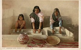 Original ~1910 Grinding Corn Pueblo Indians New Mex postcard Detroit Publishing - £10.85 GBP