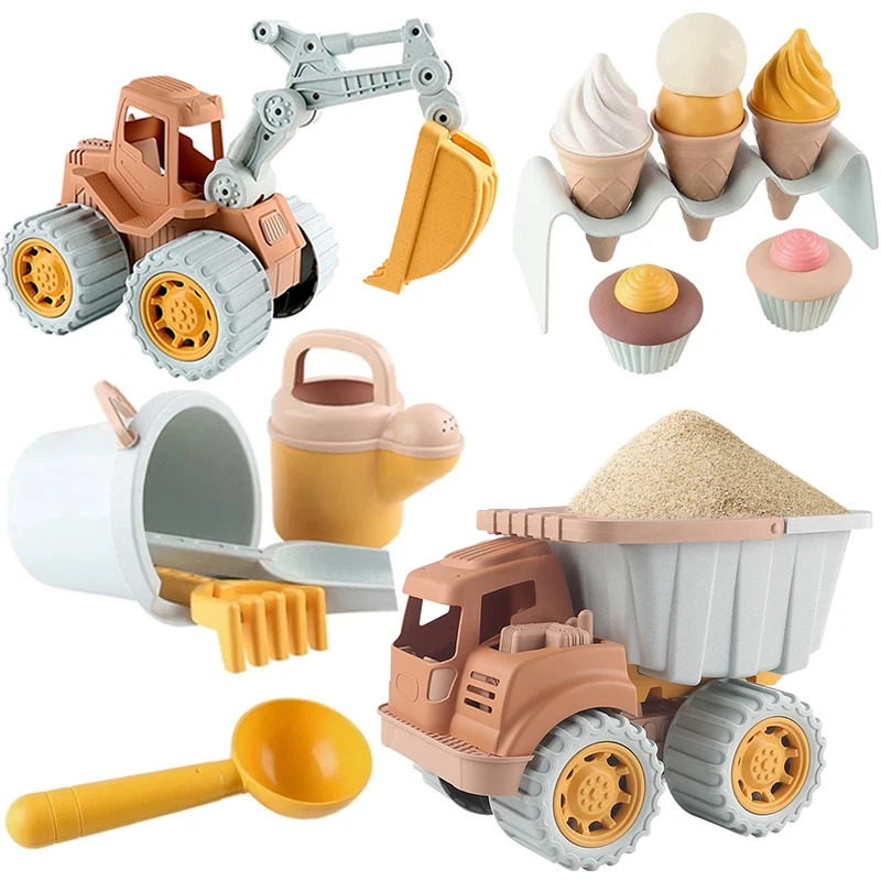 New Children Sand Beach Toys Simulation Ice Cream Cake Model Truck Beach Bucket - £14.67 GBP+