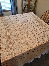 Crocheted Large Table Cloth Ivory image 2