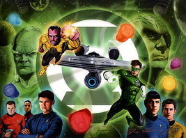 Joe Corroney SIGNED Star Trek Green Lantern Variant Covers Art Print Hal Jordan  - £31.72 GBP