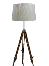 Antique Wooden Tripod Floor lamp Transit Shade Light vintage Floor Lamp Style - $166.42