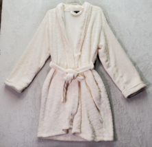 Just Love Bathrobes Women&#39;s Large Ivory Plush Super Soft Open Front Draw... - £18.36 GBP