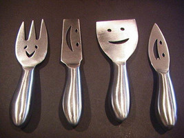 Prodyne K4F Stainless Steel Cheese Knives- Happy Faces - Set Of 4 - £26.14 GBP