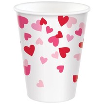 Cross My Heart Valentines Day 8 Ct 9 oz Pink Red Paper Hot Cold Cups - £3.81 GBP