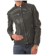Women&#39;s Genuine Lambskin Real Leather Motorcycle Slim fit Biker Jacket -... - £103.66 GBP