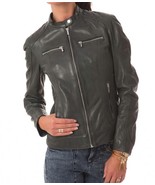 Women&#39;s Genuine Lambskin Real Leather Motorcycle Slim fit Biker Jacket -... - £102.71 GBP