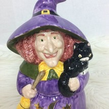 Ceramic Witch Halloween Cat Hand Painted Mold Decor Cape May 2006 Optional Light - £11.95 GBP