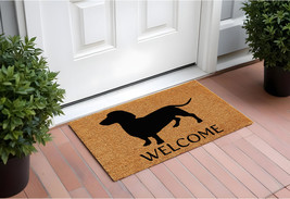 24" X 36" Natural and Black Coir Dachshund Welcome Outdoor Door Mat - $1,788.97 MXN