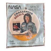 NASA Space Shuttle Challenger Souvenir Button STS:51-L Christa McAuliffe New Pkg - £9.13 GBP