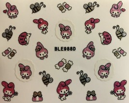 Nail Art 3D Decal Stickers Hello Kitty Bunny My Melody Bumble Bee Candy BLE988D - £2.83 GBP