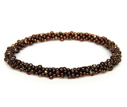 Natural Hematite copper color Gemstone Beaded Bracelet Faceted and Round... - $28.00+