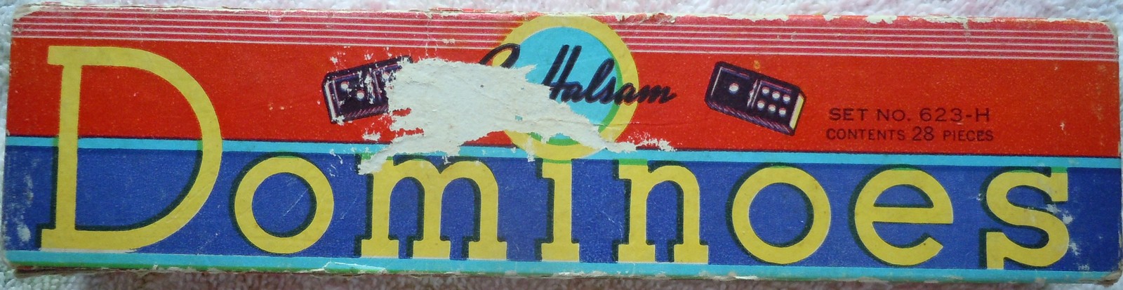 Vintage Halsam Wooden Dominoes Set 1940s - $6.99