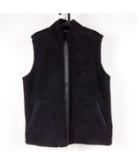 Banana Republic Mens Sherpa Vest XL New Black Warm Pockets Winter Layer ... - £62.10 GBP