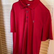 Men’s Izod golf polo red with a micro checked design, size extra large - £9.98 GBP