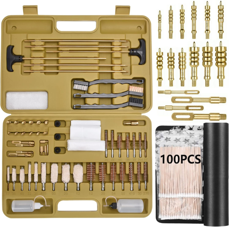 Universal Gun Cleaning Kit, with Mat and Case, Full Brass Jags, Rods and... - $88.89