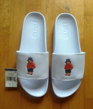Polo Ralph Lauren Bear Slides Men&#39;s White Beach Sandals Size 9,10,12,13 - £43.05 GBP