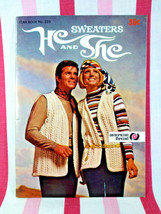  Fun Vintage 1976 Star Book #223 He and She American Thread Sweaters Knitting - £4.68 GBP