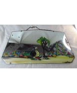 Beautiful Antique 30&#39;s Crinoline Lady In Garden Handpainted Mirror. - $195.00