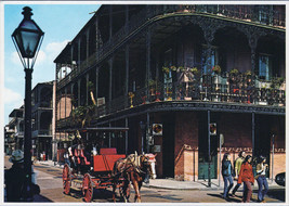 ZAYIX French Quarter Lac Balconies Horse &amp; Carriage New Orleans NOLA Postcard - £2.35 GBP