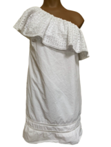 Abercrombie &amp; Fitch embroidered lace white off shoulder short dress S small - £11.70 GBP