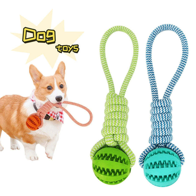 Dog Toys Balls Interactive Treat Rope Rubber Leaking Balls For Small Med... - $11.90+