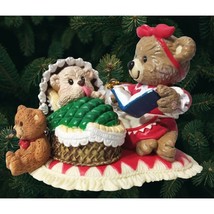 Bedtime Story Bear Christmas Tree Ornament Mama Reading to Baby Vintage - £11.20 GBP