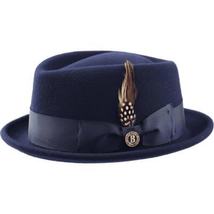 Bruno Capelo Hat Wool Fedora Diamond Crown Santana Stingy Brim SA204 Navy image 6