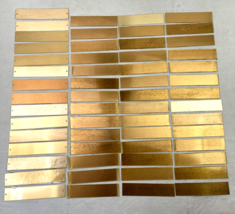 55 Vintage Brass Blank Engraving Plates for Trophies Plaques 4.5&quot; and 5&quot; Lot - £23.25 GBP