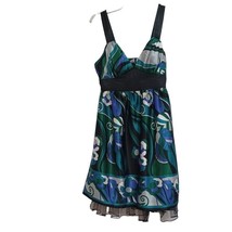 Speechless Size 7 Sundress Style Party Dress-Purple  Blue/Green Floral/Blk Tulle - £16.57 GBP