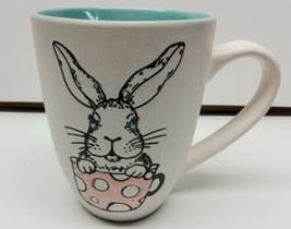 Bunny Rabbit Ceramic Coffee Mug Cup Alice Global Design Collections Polk... - £16.04 GBP