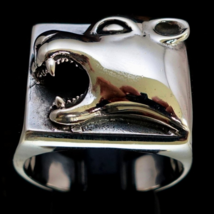 Sterling silver ring Angry Panther high polished and antiqued 925 silver Animal  - £82.56 GBP