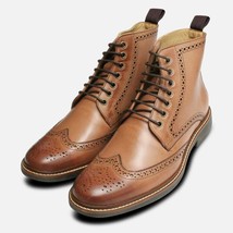 Men Handmade Pure Leather Lace up Dress Boots, Formal Dress Boots for men - £181.58 GBP
