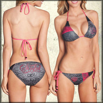 Sinful Black Sea Wing Leopard Lace Womens String Bikini Bottom Black Grey Pink - £32.14 GBP