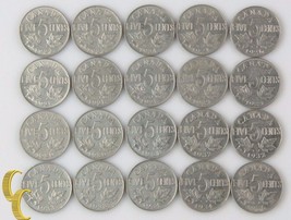 1922-1936 Canada 5 Cent Lot (Most VF-XF, 20 coin) George V Nickel Five 5c KM-29 - £240.58 GBP