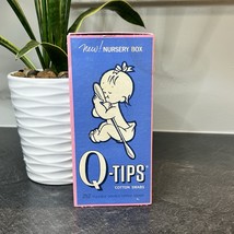 Vintage Q Tips Cotton Swabs USA Prop Novelty Collectible Box Only - $14.03 CAD