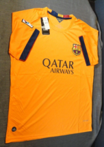 Nwt Barcelona Football Club Team Soccer Futbol Orange Jersey Shirt Large - £25.89 GBP