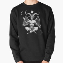  Baphomet Satanic Hellish Royalty Black Men Pullover Sweatshirt - £25.83 GBP