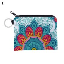 All coin purse mini wallet coin bag flower print pouch waterproof with zipper exquisite thumb200