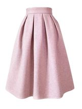 Winter Sage-green Midi Skirt Outfit Women A-line Custom Plus Size Pleated Skirt image 8