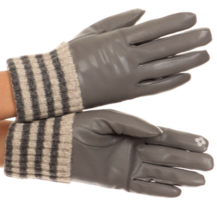 Sakkas Oda Warm Striped Wool Cuff Winter Touch Screen Wrist Length Gloves Large - £31.17 GBP