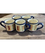 5 Pfaltzgraff SEDONA Stoneware Coffee Soup Mugs Multicolor Hand Painted L - €20,97 EUR