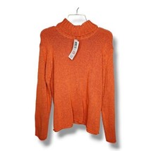 Eileen Fisher VTG Size L Viscose Cotton Linen Turtleneck Knit Top Aprico... - £47.78 GBP