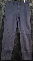 J.CREW Pants Womens Size 31 Navy Cotton Flat Front Medium Wash Straight Leg - £15.02 GBP